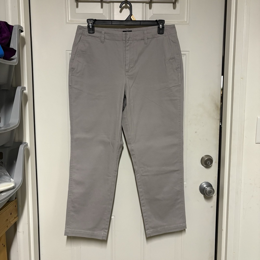 Lands' End Women's Straight Leg Chino Khaki Pants Size 14